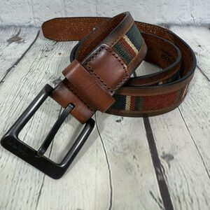 Columbia Belt Women Size Medium 34-35 Guatemala Leather Boho Brown Multicolor